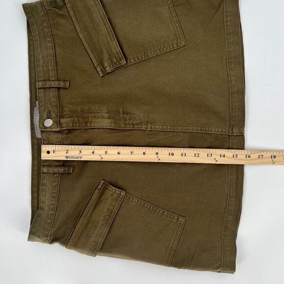JustUSA Stitch Fix Women's Cargo Mini Skirt Size XL Olive Green Cotton Stretch - Picture 7 of 7